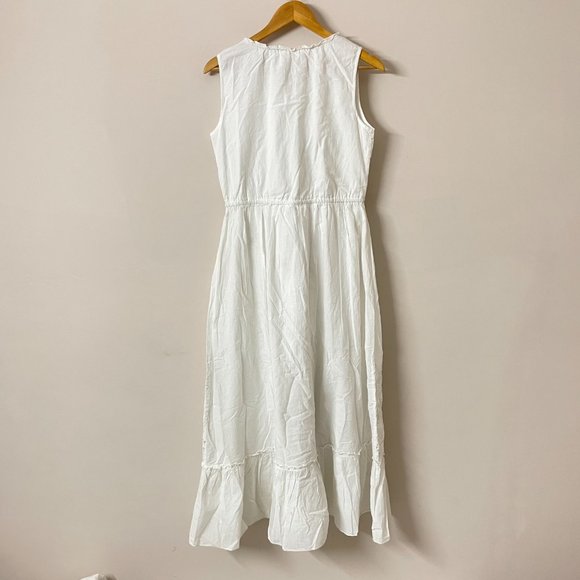 Medium- 100% Cotton White Maxi Dress - Picture 4 of 7
